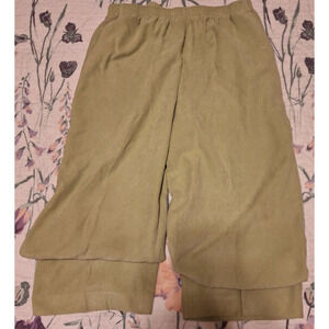 Pants Womens Alfred Dunner 16 W Green Elastic Waist Pull-On High- Rise Pockets